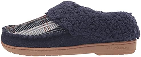 Dearfoams Women's Elaine Blanket Plaid Moc Toe Clog Slipper, Peacoat, Small | Image 7