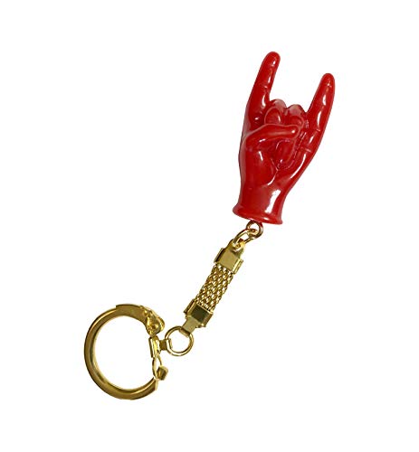 Malocchio Charm Keychain - Red with Gold Ribbon Chain – Italy Collection of Key Rings