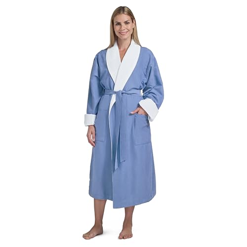 Boca Terry Women's Robe, Luxury Microfiber Bathrobe, Long Hotel Spa Robes for Women, Regular and Plus Sizes