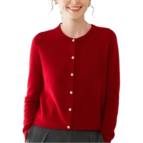 Women Long Sleeve Cashmere Knitted Open Cardigan Loose Comfortable Warm Crew Neck Tops for Winter