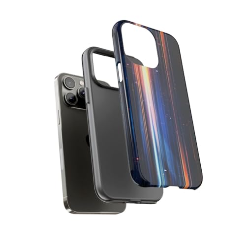 Coque iPhone 14 Pro Max bleu brillant à faisceaux lumineux verticaux - 3
