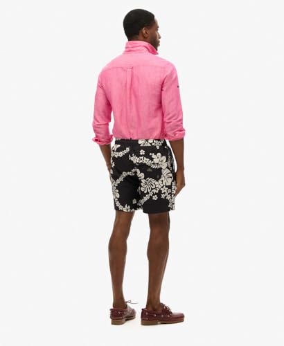 Superdry Para Hombre. M3010232A BañAdor Hawaiano Reciclado Negro (L), Beachwear, PoliéSter Reciclado, Sostenible - 6