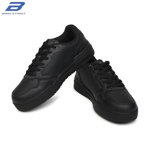 Image of Bond Street Men's White & Green Casual Sneakers | PU Upper Lace-Up Shoes for Men | Lightweight Footwear with Durable PVC Sole | Stylish & Comfortable Men's Fashion Sneakers