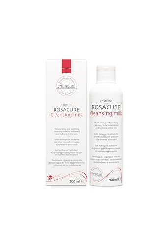 Synchroline - Rosacure Cleansing Milk 200 Ml Leche Limpiadora Hidratante y Calmante para Pieles Sensibles con Cuperosis, Made In Italy