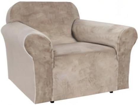 Miniatura 8 de H.VERSAILTEX Funda de terciopelo elástico para sillón, funda para sillón de 1 cojín para sala de estar, funda de muebles hecha de terciopelo grueso