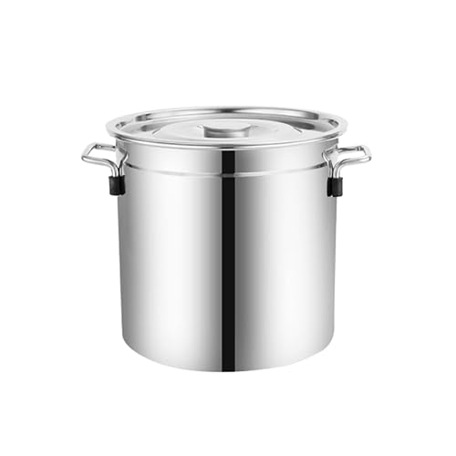 Olla de acero inoxidable con tapa, gruesa para elaborar cerveza casera, hervir jarabe de arce, utensilios de cocina duraderos