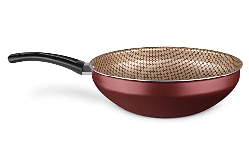 Frigideira Panela Wok N28 Antiaderente Superflon Flora Colors MTA cor:Cereja