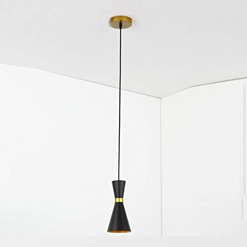 AZUAN Mini Moderne hanglamp metaal zwart goud plafondlamp in hoogte verstelbaar enkele vlam hanglamp trechter design hanglamp woonkamer lamp keuken restaurant Ø12 * H24,8 cm photo 2