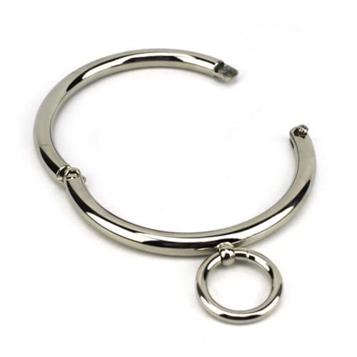 Bondage Masters Collier BDSM verrouillable en acier avec anneau torique