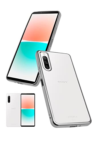 シズカウィル Xperia 10 iv クリアケース SO-52C SOG07 A202SO ケース カバー サイドメッキ加工 クリア ケース シルバー×クリア 1個入り