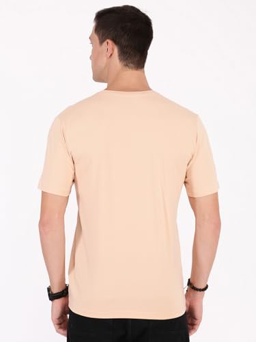Image of Macroman M-Series Smartz Basics Half Sleeve Round Neck Stretch T-Shirt for Men, Cotton Blend (Pack of 1)