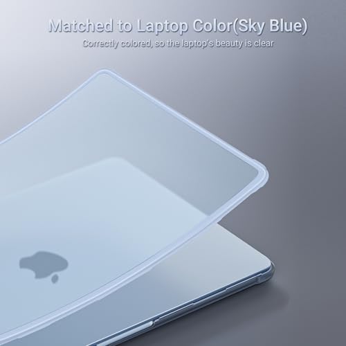 Image of MOSISO Compatible with MacBook Air 13 inch Case M5 2026 M4 2025 M3 M2 2024-2022 A3449 A3240 A3113 A2681, Seamlessly Closes Anti-Crack&Anti-Fingerprints Hard Shell for MacBook Air 13.6, Sky Blue