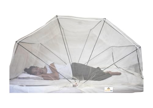 Image of Queen Size Mosquito Net, Cream Color, 5Ft X 6.5Ft (60inch X 78inch) for Beds