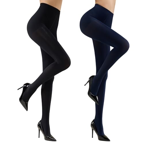 Image of MANZI Women's 2-6 Pairs Opaque Control Top Tights Comfort Stretch Pantyhose