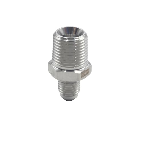Image of HFS(R) 3 /8 inch NPT Male to 1 /4 inch SAE Male Flare Tubing Adapter Hose Connector Pipe Fittings 304 Stainless Steel (3 /8 inch MNPT x 1 /4 inch MSAE)