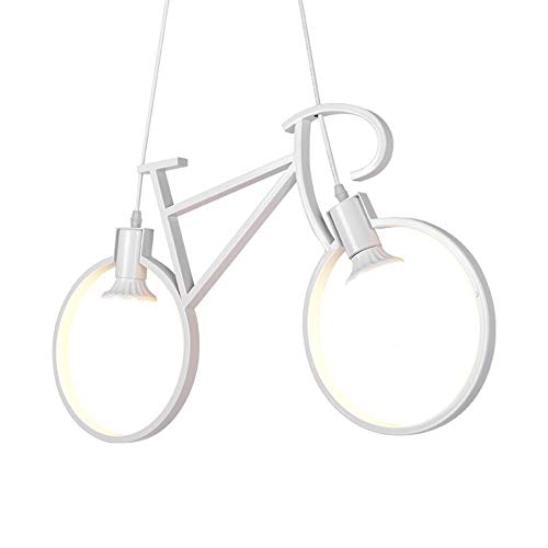 Injuicy d'éclairage moderne de vélo en métal fer Lampes de Plafond Abat-jour Edison Vélo à LED plafond lampe suspendue pour le salon Cafe Shop couloir Chambre à coucher Décoration Cadeau - blanc Cover