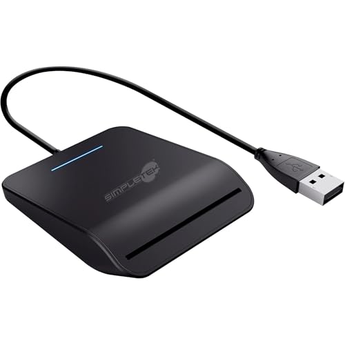 SIMPLETEK - Lector de tarjetas inteligentes DNI CNS USB con cable 23890 1 metro 1m Compatible con MacOS Compatible con Windows TS (Reacondicionado)