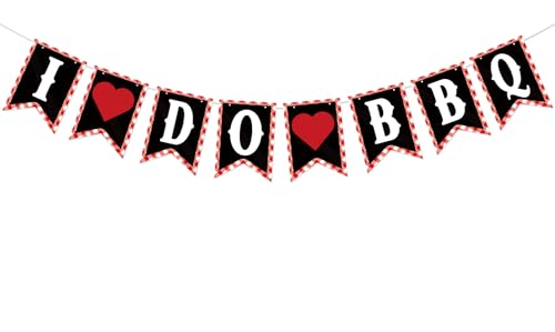 BBQ Party Decorations Pre-Strung I Do BBQ Bridal Shower Decoration Banner for Engagement Wedding Shower Decor Party Supplies Favors