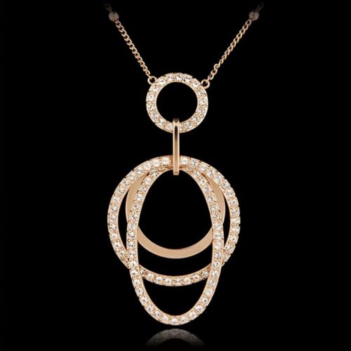 Pendentif femme en zircone cubique et chaîne longue, l'idée cadeau idéale