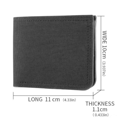 Short Canvas Wallet Zipper Wallet Retro Simple(Black)2