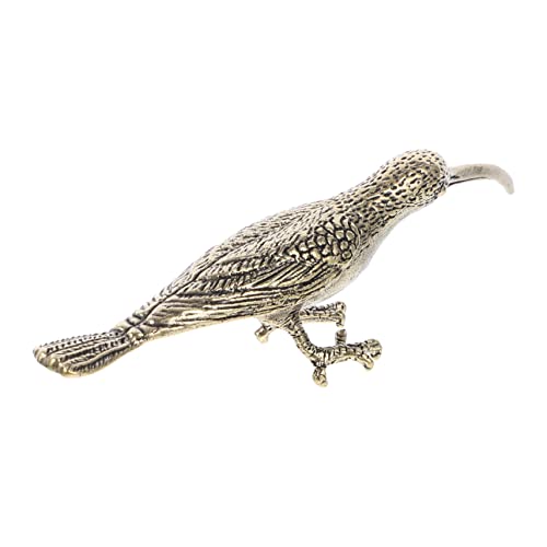 NUOLUX 1個 純銅ハチドリの置物 金の鳥の置物 木の鹿の彫刻 鳥の壁アート 鳥の像の家の装飾 保有者 カラス 車 装飾モデル 鳥の飾り 装飾鳥モデル テーブルの装飾 ハチドリの装飾品 真鍮のサムネイル