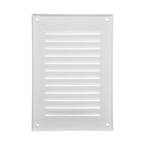 Vent Systems - 5 x 7 Inch (Duct Opening Size) White Metal Rectangular Soffit Air Vent Grille Cover, Register vent deflector louver Built-in Mesh HVAC for Bathroom Home Office Kitchen 6.5" x 9" (Outer) by Vent Systems - Used condition - Image 6