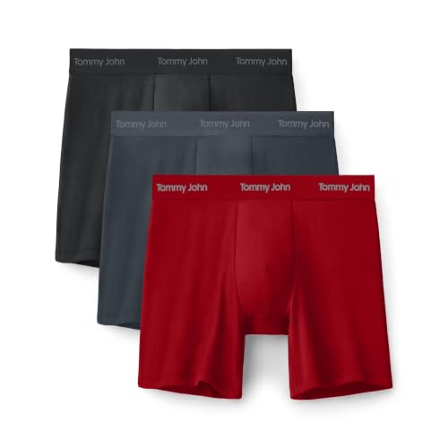 Image of Tommy John Men's Luxe Modal 6 inch Mid-Length Boxer Brief Underwear 3-Pack