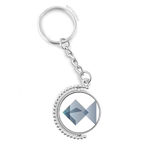 Llavero de pescado en origami geométrico con anillo giratorio para regalo original