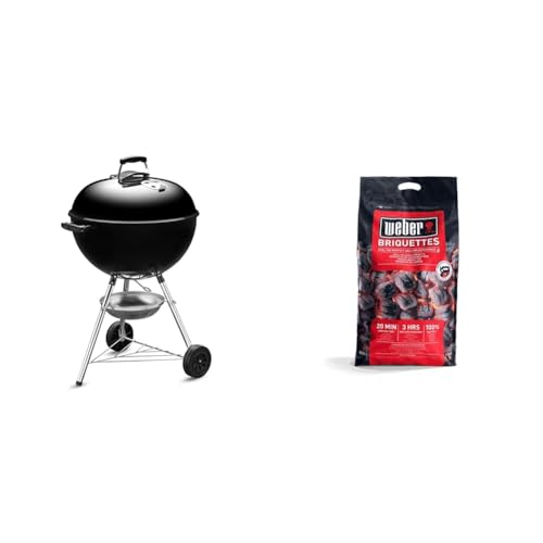 ウェーバー(Weber) バーベキュー コンロ 直径57cm オリジナルケトル 炭 キャンプ 10-12人用 【日本正規品】1341308 / 温度計付き 1341308 黒 57cm バーベキュー コンロ 安心,安全BBQ チャコールブリケット(炭) 8