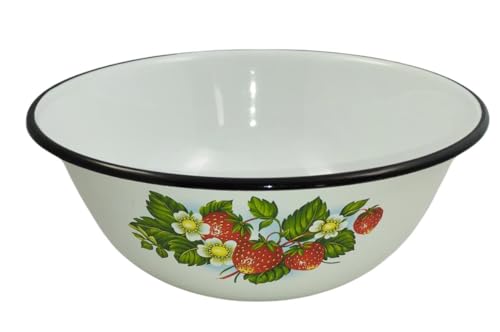 rukauf Emaille Schüssel Rund 3,5 Liter ca 26 cm Durchmesser/Retro...