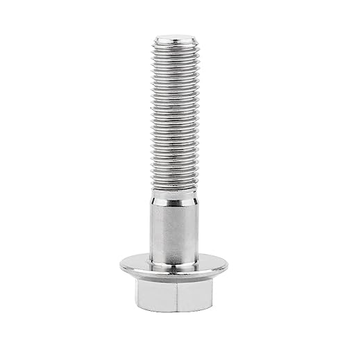 Image of Ti Screws M10 x 20 25 30 35 40 45 50 55 60 65 70 75 80 90 100mm 1.25 Pitch Titanium Flange Hex Bolt Pack of 4 (Silver, M10x45mm)