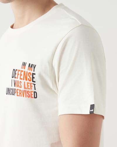 Image of Bewakoof Men's Cotton Jersey Typography Regular Fit Half Sleeve Round Neck T-Shirt | Tshirt for Man | Tshirt for Men Cotton | Tshirts for Men Stylish | Casual Wear | Street Wear