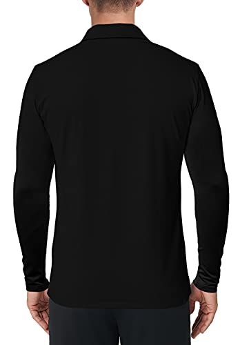 KUYIGO Men's Short&Long Sleeve Polo Shirts Casual Slim Fit Solid Soft Button Cotton Pocket Collared Shirt2