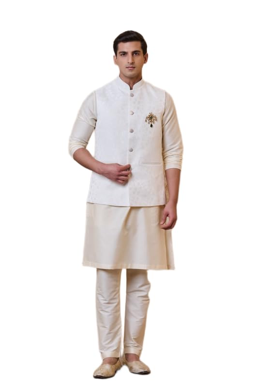 tasva Ivory Jacquard Single Bundi | Ethnic WEAR | Ivory | XS-picture-38
