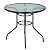 32 Inch Round Outdoor Table, Patio Table with Umbrella Hole, Patio Dining Table with Tempered Glass, Outdoor Dining Tables, Round Patio Table for Balcony, Backyard, Poolside, Sunroom, Patio Tables