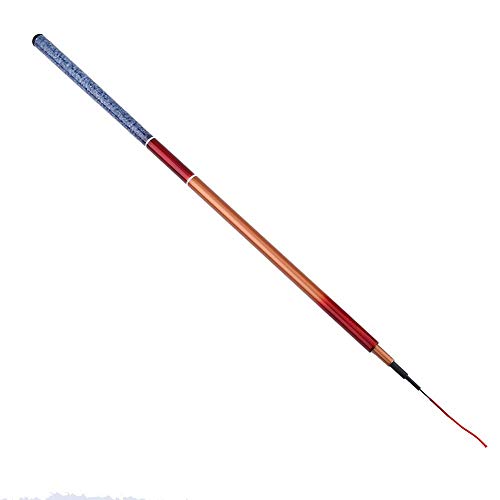 Handstang Hengel, intrekbare handstang, draagbare glazen stalen paal met karperlijnenpatroon op het zwarte ultraharde handvat, geschikt voor vissen bij beek, meer en rivier - Image 5