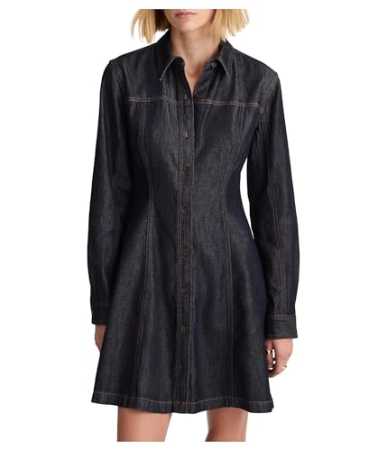 madewell denim shirt dress Denim A-Line Mini Shirtdress in Lansing Wash