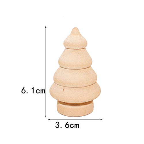 Holibanna Unfinished Wood Christmas Tree Snowman 20Pcs Unfinished Wood Peg Dolls Christmas Wooden Crafts Shapes Snowman Tree Acorns Ornaments - Image 3