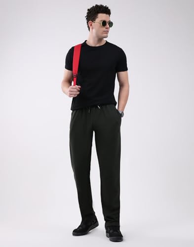 Image of Monte Carlo Men's Regular Fit Solid Track Pants | Drawstring Closure | Side Pocket Sports Lower | Comfortable & Stylish Lower for Men's