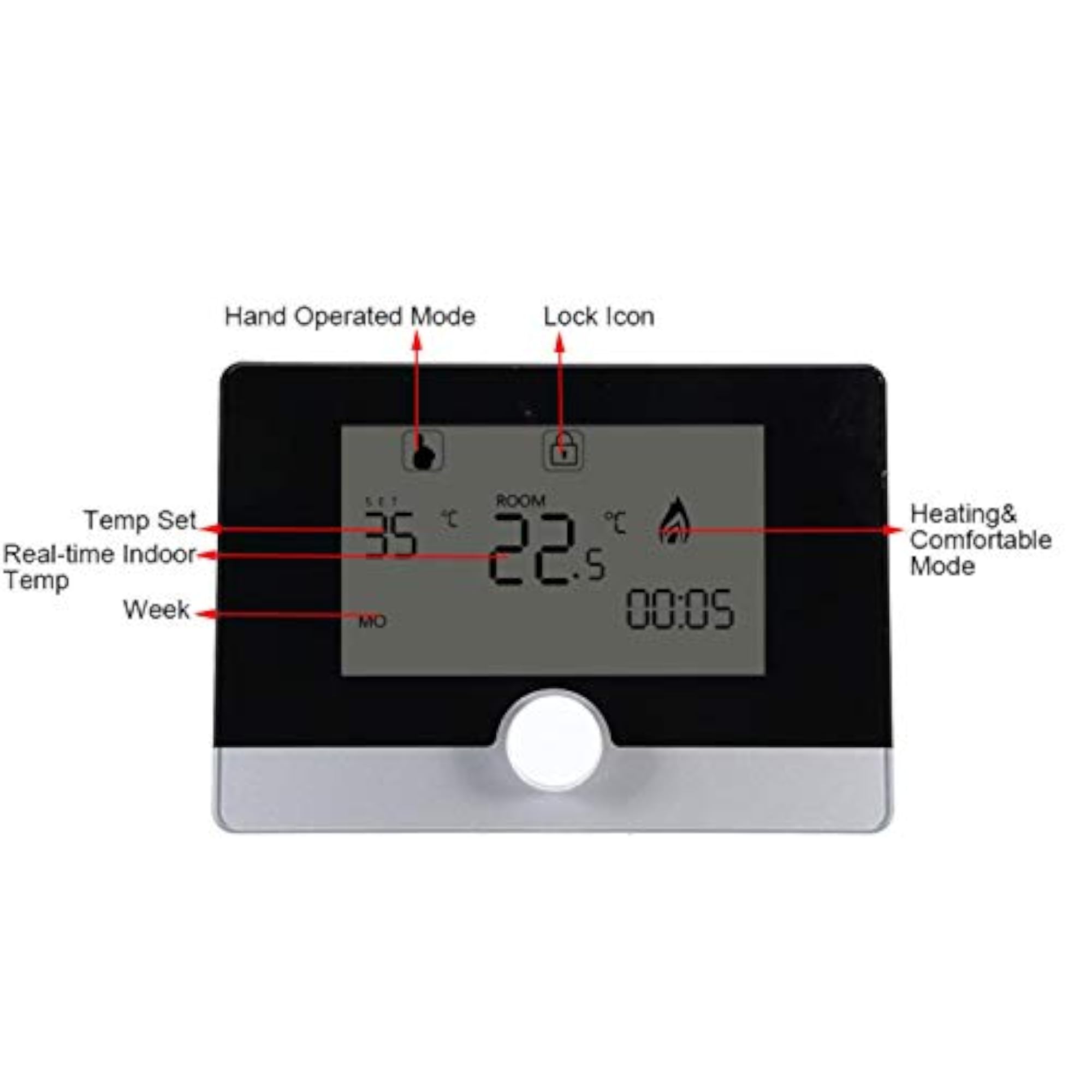 Generic Digital Thermostat, LCD Display Programmable for Heating System