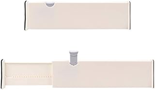 Kurtzy Adjustable Plastic Drawer Dividers (2 Pack) - 37.5 x 10cm (14.76 x 3.93 inches) - Expandable Separators/Organisers - Storage for Kitchen, Baby Bedroom, Bathrooms, Office Desk, Closet & Dresser