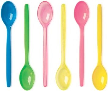 CUCCHIAI GRANITA COLORATI TRASPARENTI 15CM (1 KG)