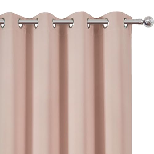 Image of LEMOMO Blackout Curtains 52 x 108 inch /Blush Curtains Set of 2 Panels /Thermal Insulated Room Darkening Bedroom Curtains