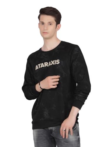 Image of Crimsoune Club Men's Black Typographic Print Sweatshirt