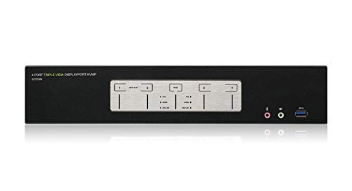 Image of IOGEAR 4-Port 4K DisplayPort Triple View KVMP - 3 HDMI Monitors Outs - Converts DisplayPort to HDMI Out - 4096 x 2160 @60Hz - Control /Share USB 3.0 peripherals - Win 7+ Mac OS Linux - GCS1964