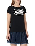 Love Moschino Damen Boxy Fit Short Sleeves With Skate Print T Shirt, Schwarz, 38 EU