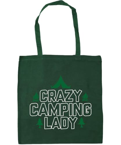 Hippowarehouse Crazy camping lady Tote Shopping Gym Beach Bag...