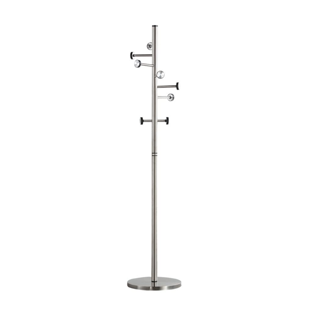 YNBSHGAA Stable Stainless Steel Coat Stand Floor with 8 Hooks for Coat Hat Entrance Hallway Freestanding and Elegant