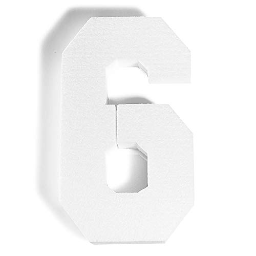 Anderson's White Foam Numbers, Number 6, 11.5 Inches, Set of 3, Craft Projects, School, Weddings, Birthdays, and Events
