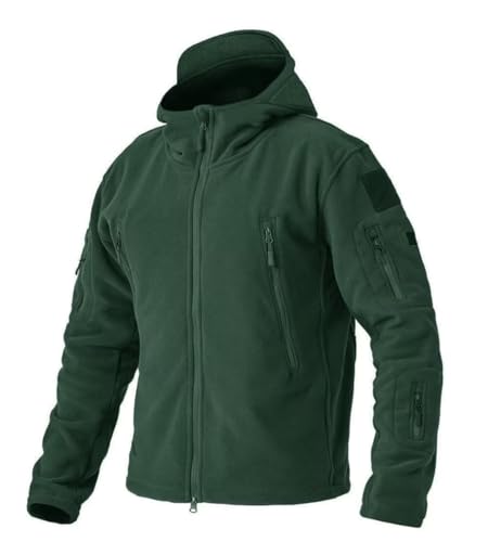 Image of Men's Winter Fleece Jackets Hooded Warm Military Tactical Coats Sport Outdoor Fleece Jacket Coats